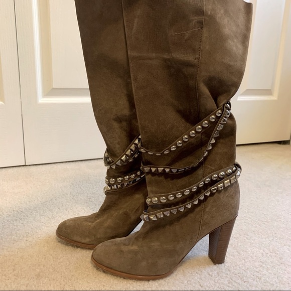 ZARA Suede Studded Boots - Picture 1 of 6